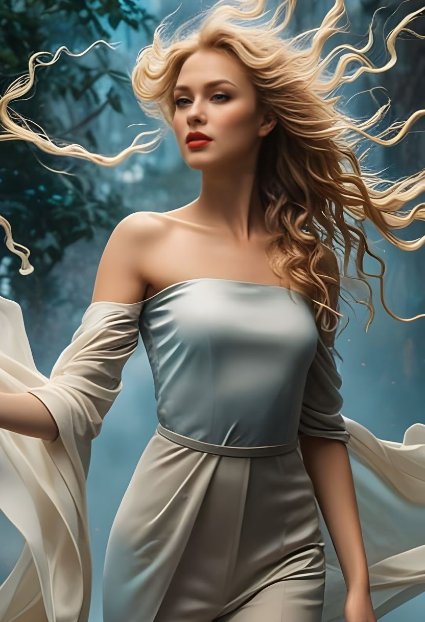 Breathtaking Blonde Woman Smiles with Blue Eyes, Long Lashes...