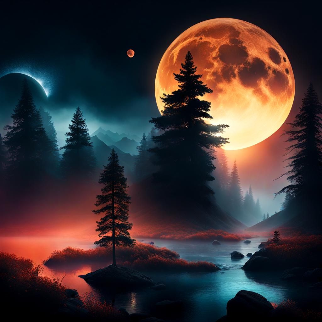 Ethereal Nature Rhythms in Hyperrealistic Splash Art