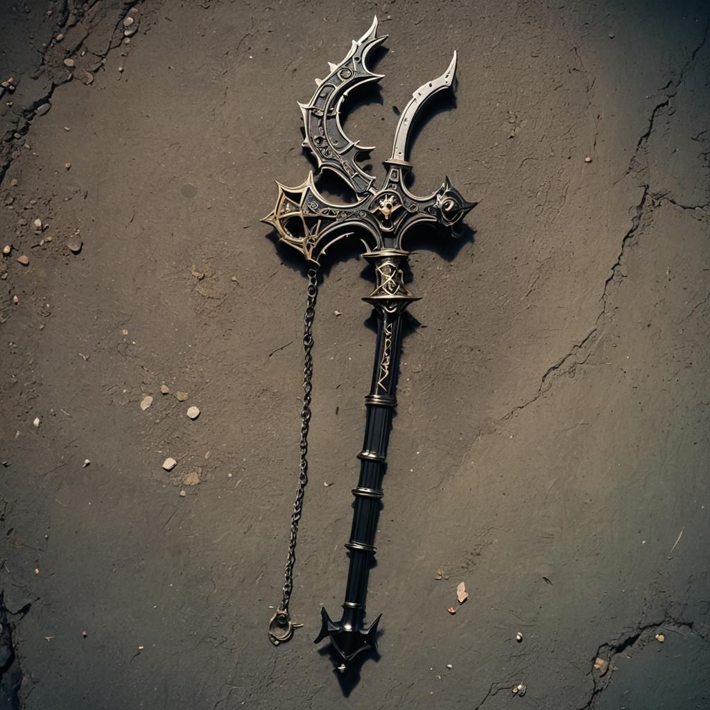 Dramatic Luciferian Keyblade in Cinematic Lighting