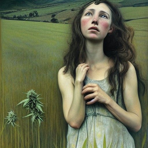 Cannabis Field Inspired by American Realism