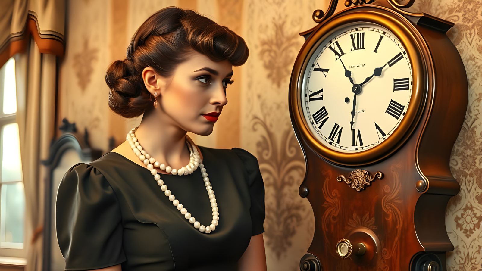 AI Interpretation of 'What Time Is It?, 1957'