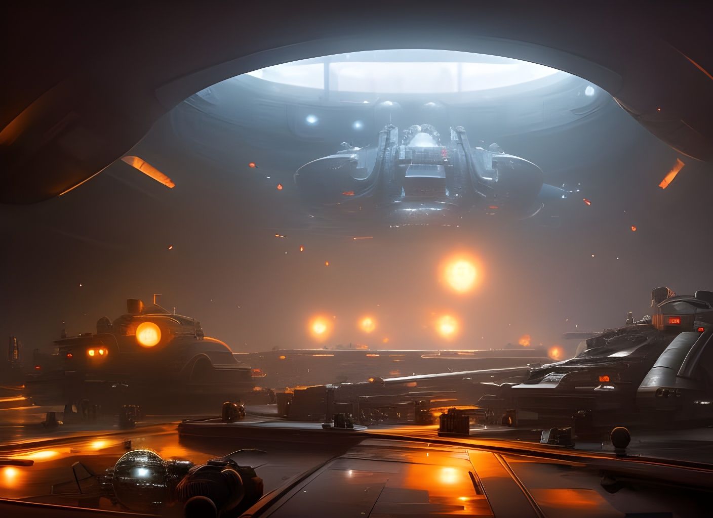 Sci-Fi Lab with Glowing Alien Embryos