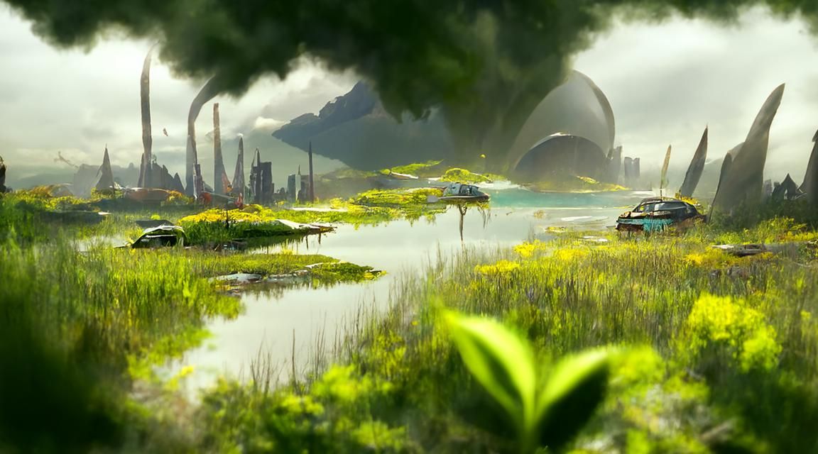 Vivid Landscape Environment as Digital Art