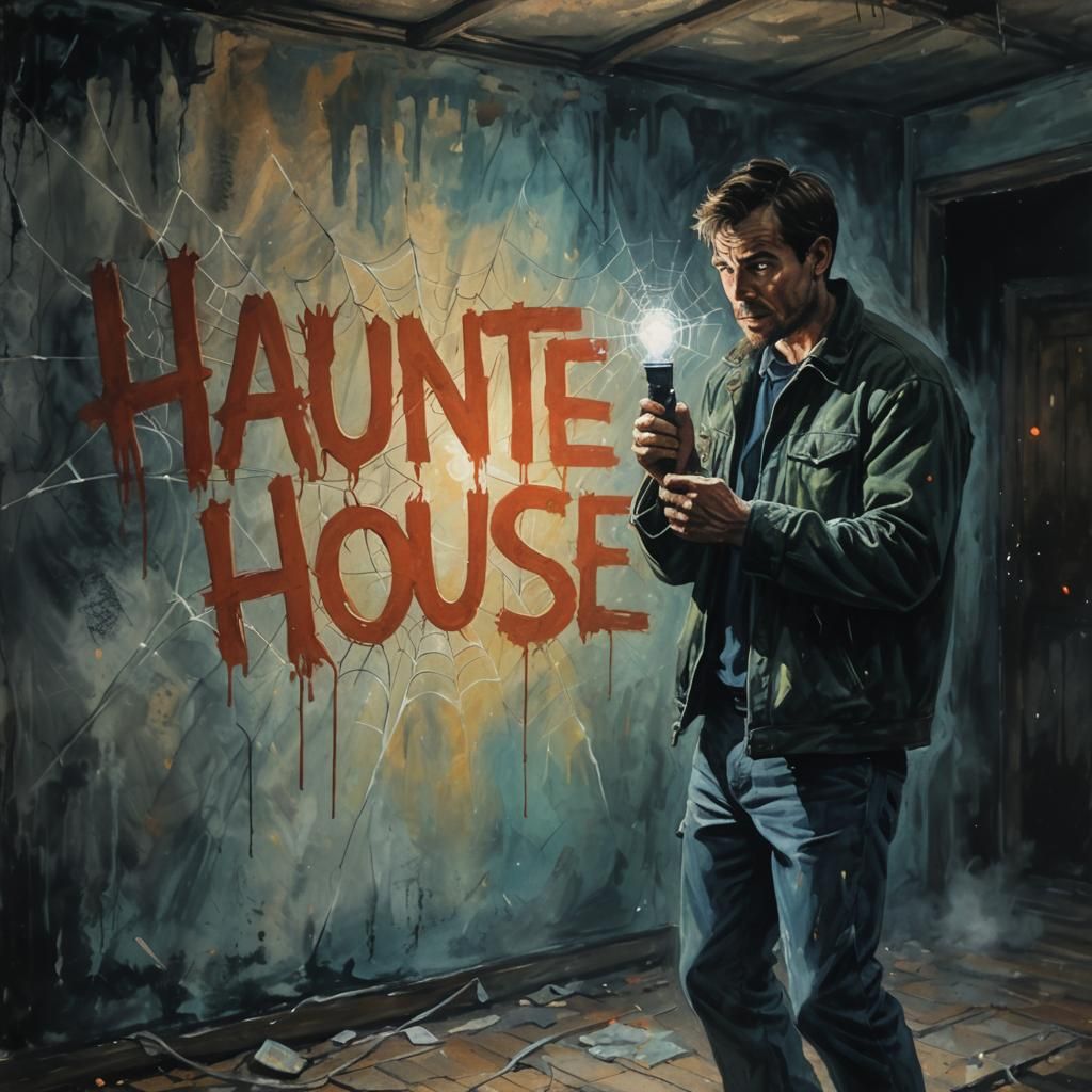 Haunted House Wall in Post-Impressionism Style