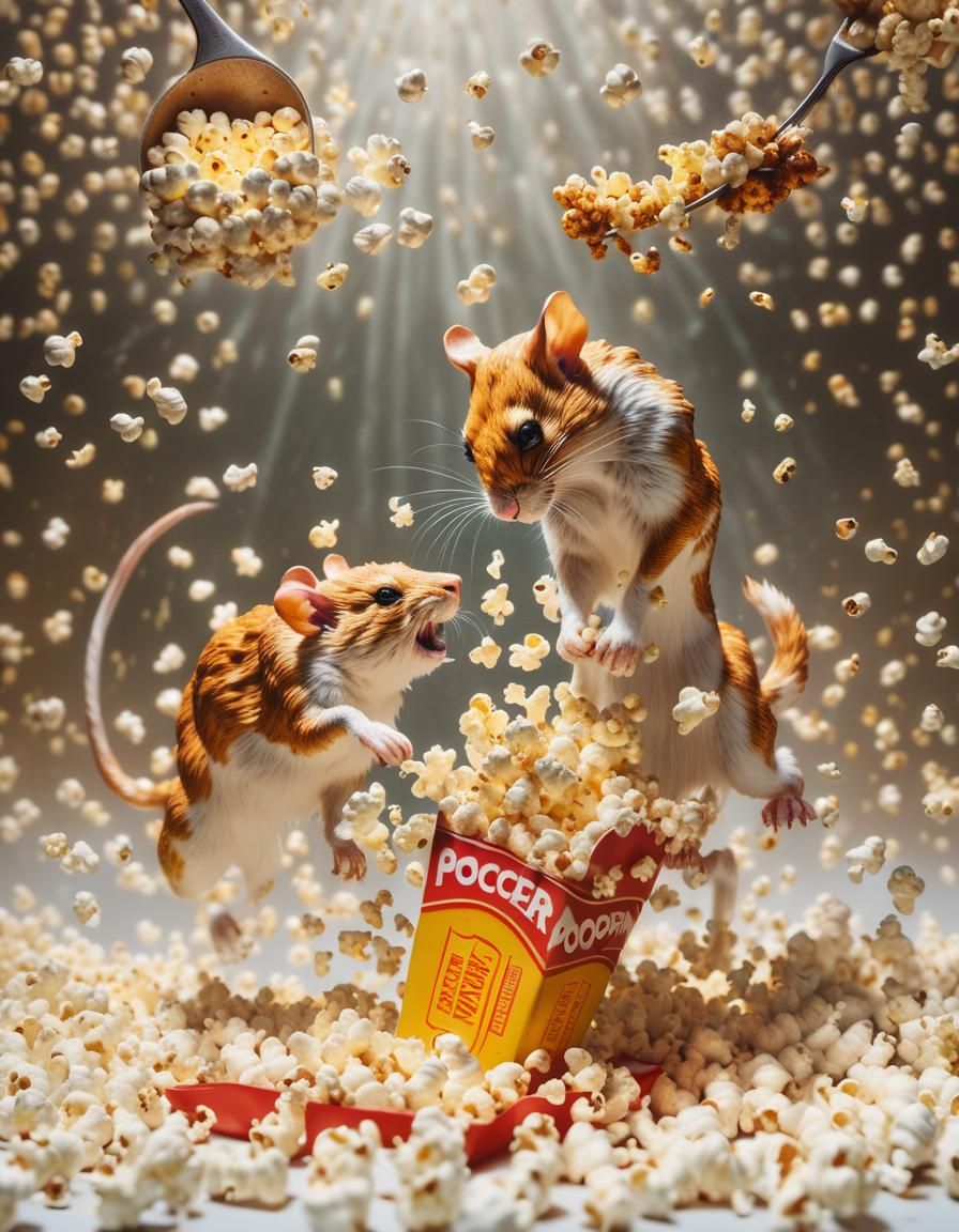 Popcorn Fight:Rat vs Squirrel