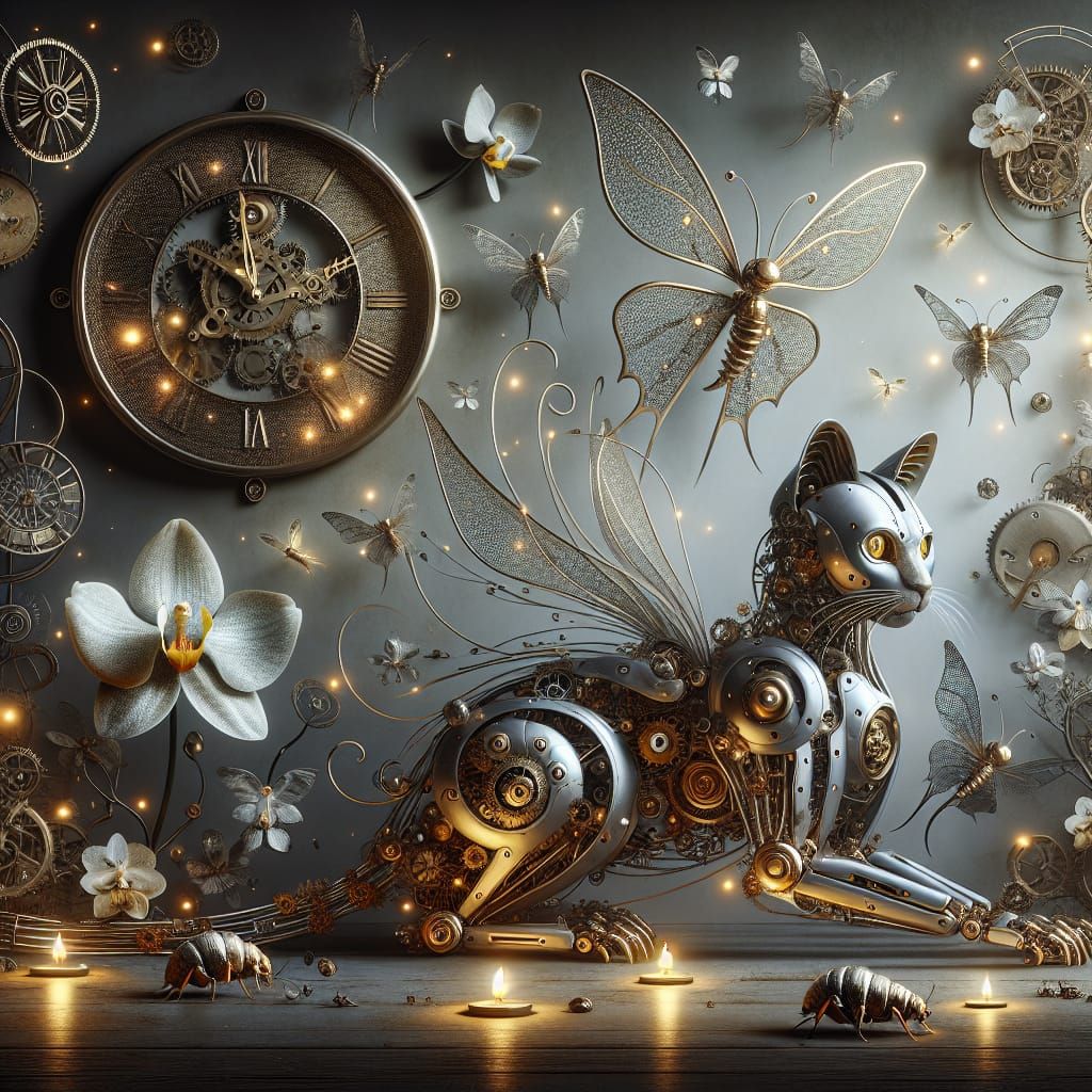 Steampunk Mechanical Cat