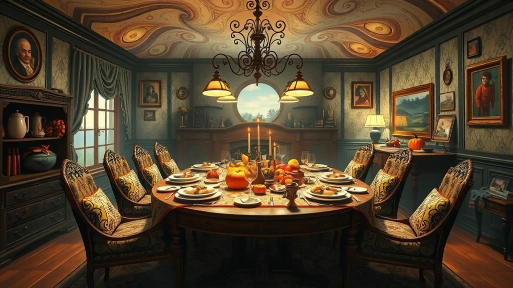 Surreal Thanksgiving Feast in Dreamscape Style