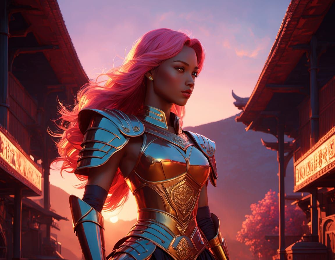 Hyper-Realistic Warrior Lethwei Barbie in Golden Hour Fantas...