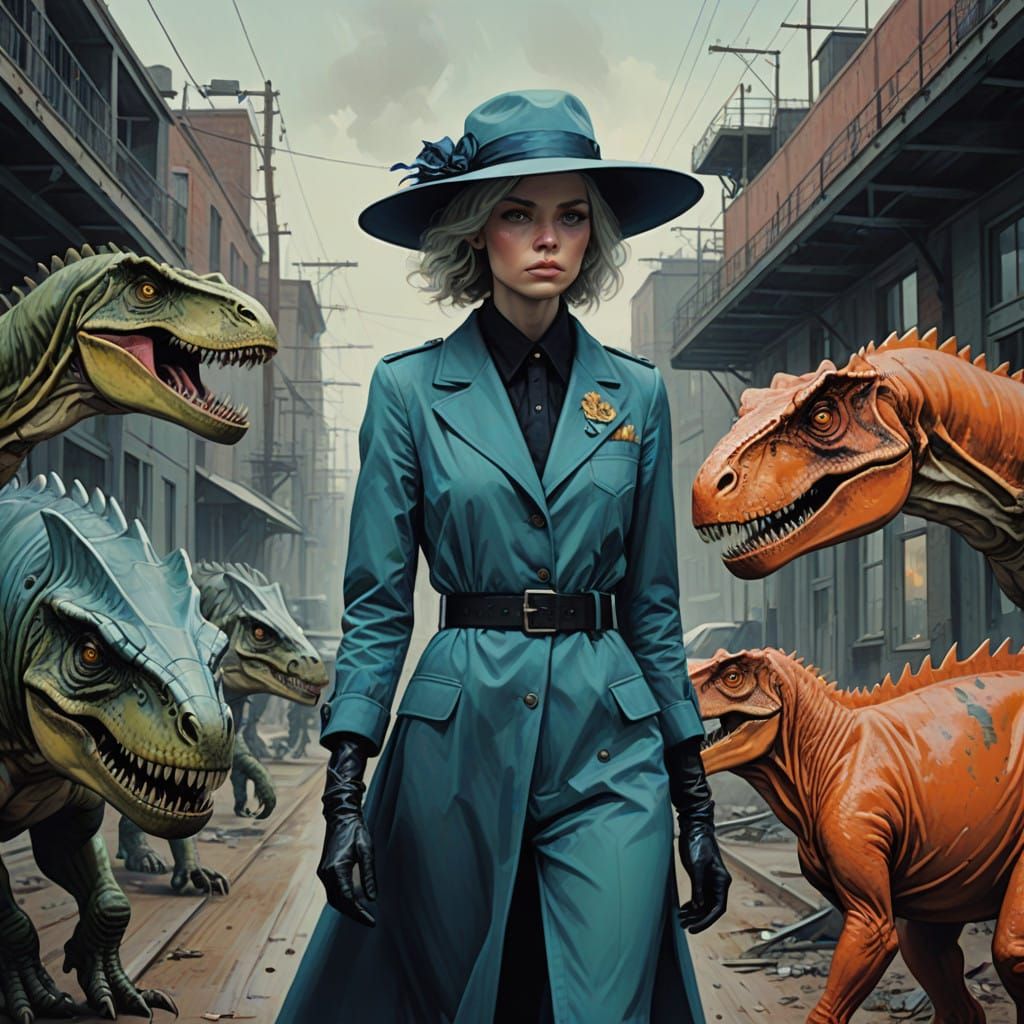 Surreal Fashion T-Rex Struts Down High-Tech Catwalk