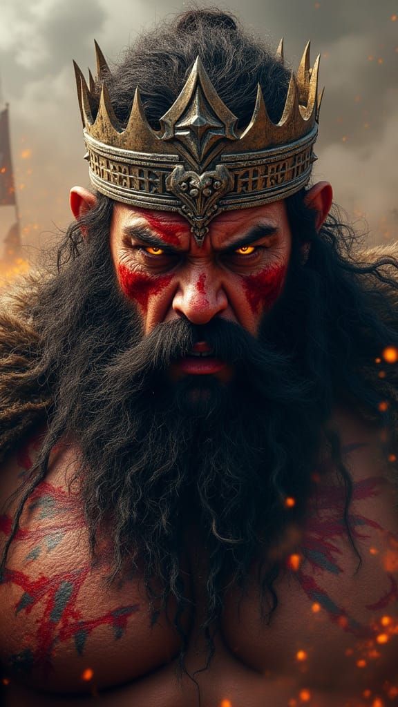 Savage Warrior King's Visually Stunning Portrait