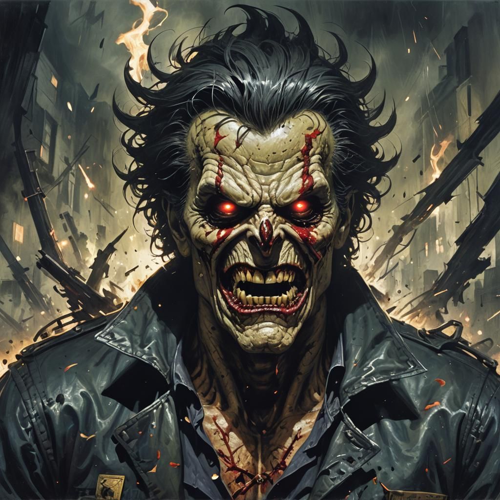 Sinister Exploding Head by Greg Rutkowski