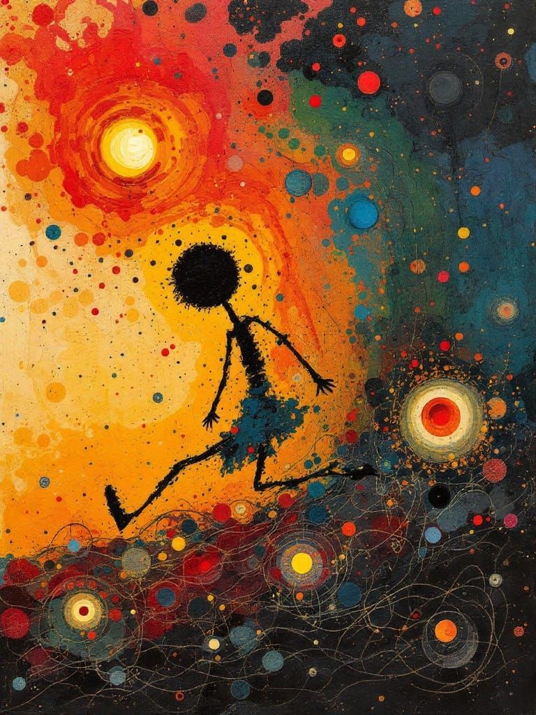 Surreal Biblical Scene in Textured, Rusty Hues