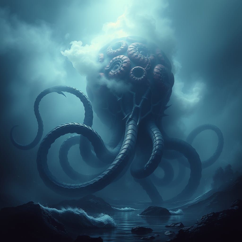 Cosmic Pulpo Emerges from Dreamlike Sea