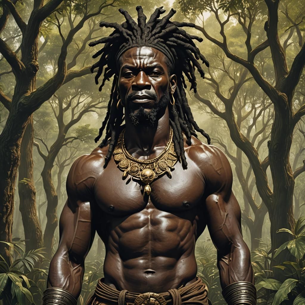 Ogun: Vitality Radiating from African Savanna Deity