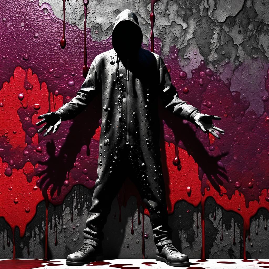 Hyperdetailed Monster Shadow on Concrete Wall