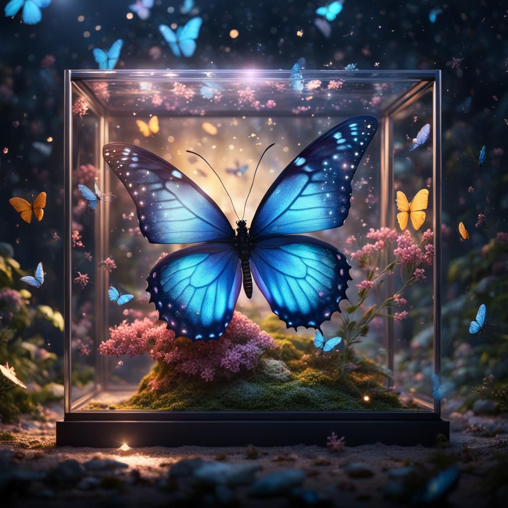 Butterfly in Glass Case: Fantasy Concept Art