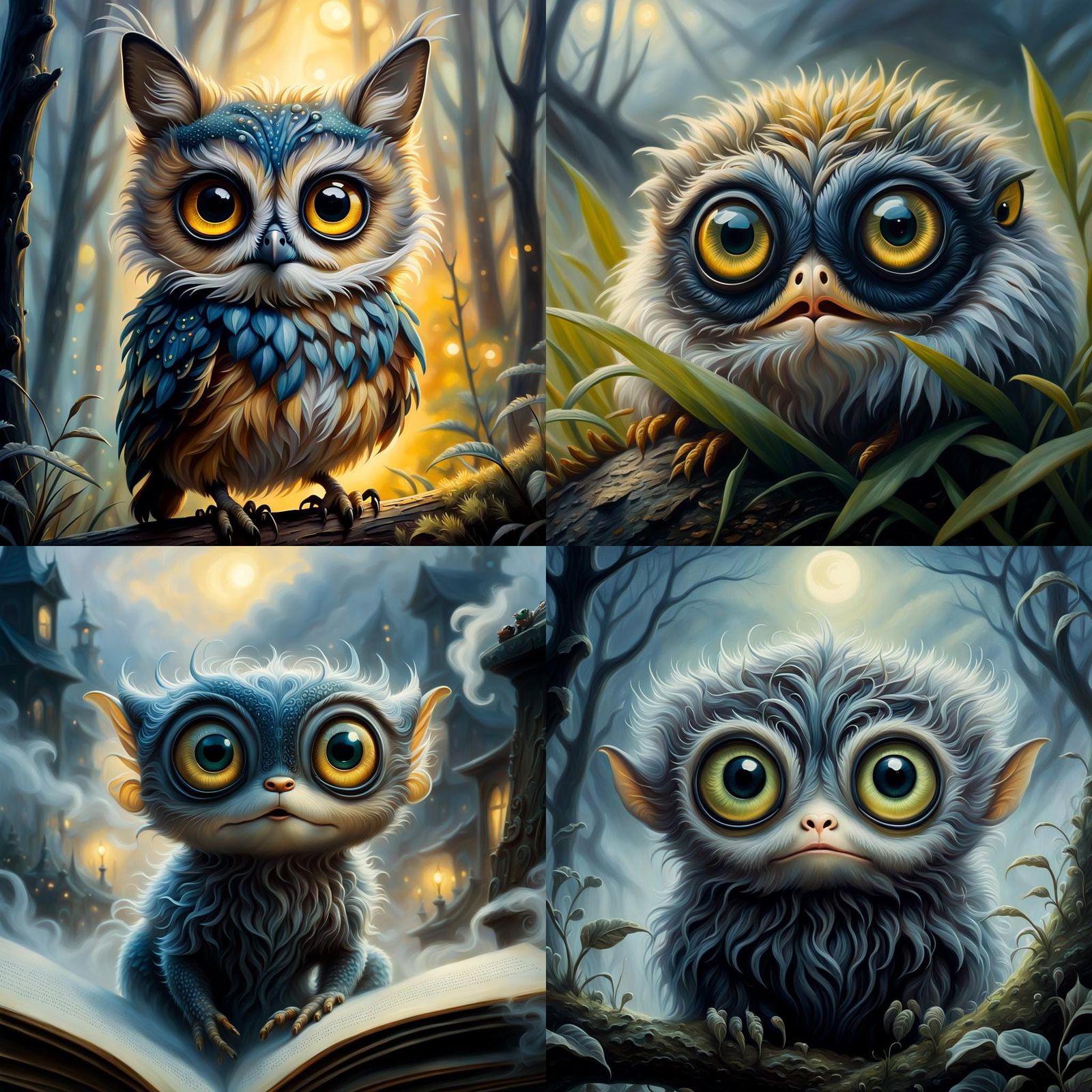 Whimsical Creature Emerging from Ethereal Fog