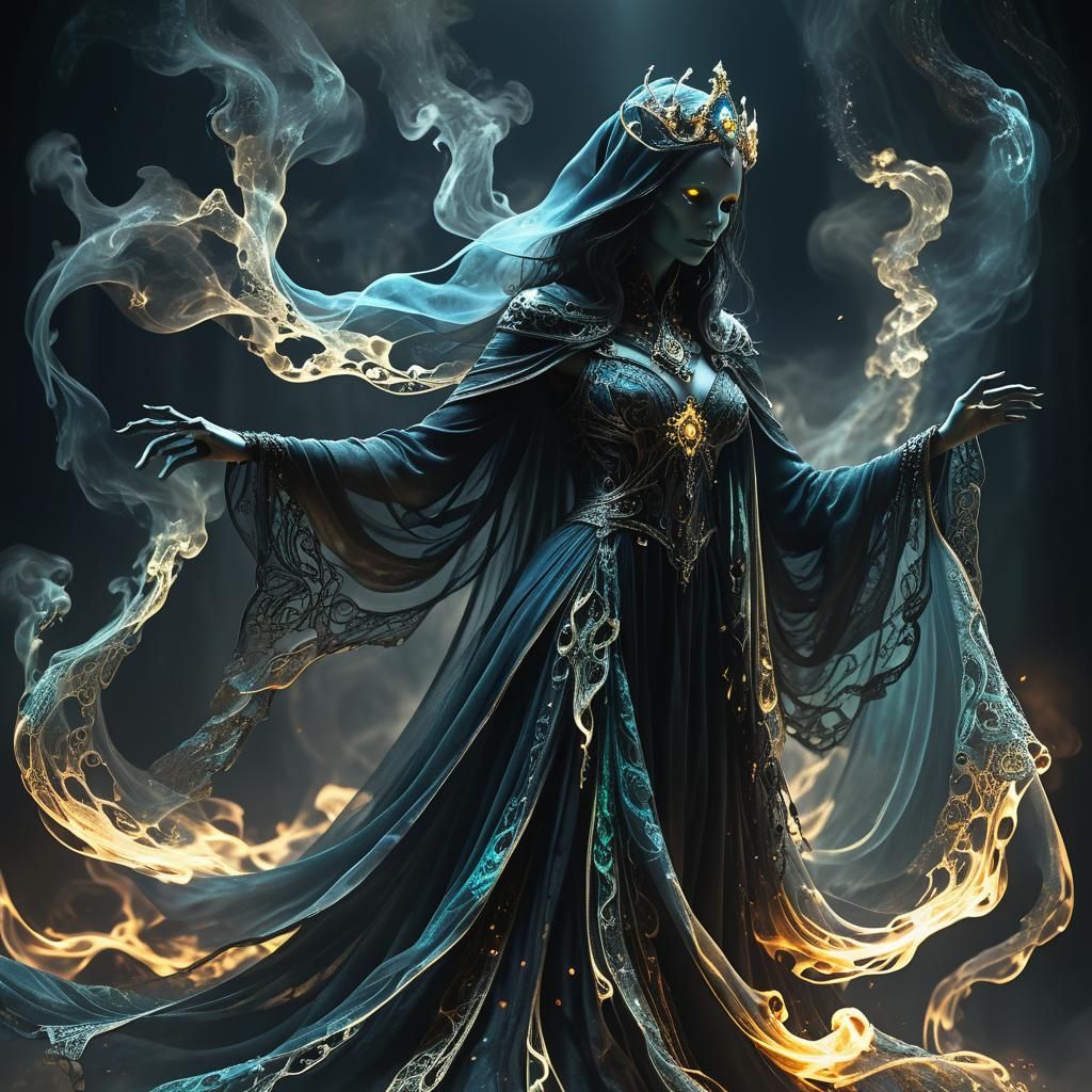 Lich Queen Channels Abyssal Magic in Dark Fantasy