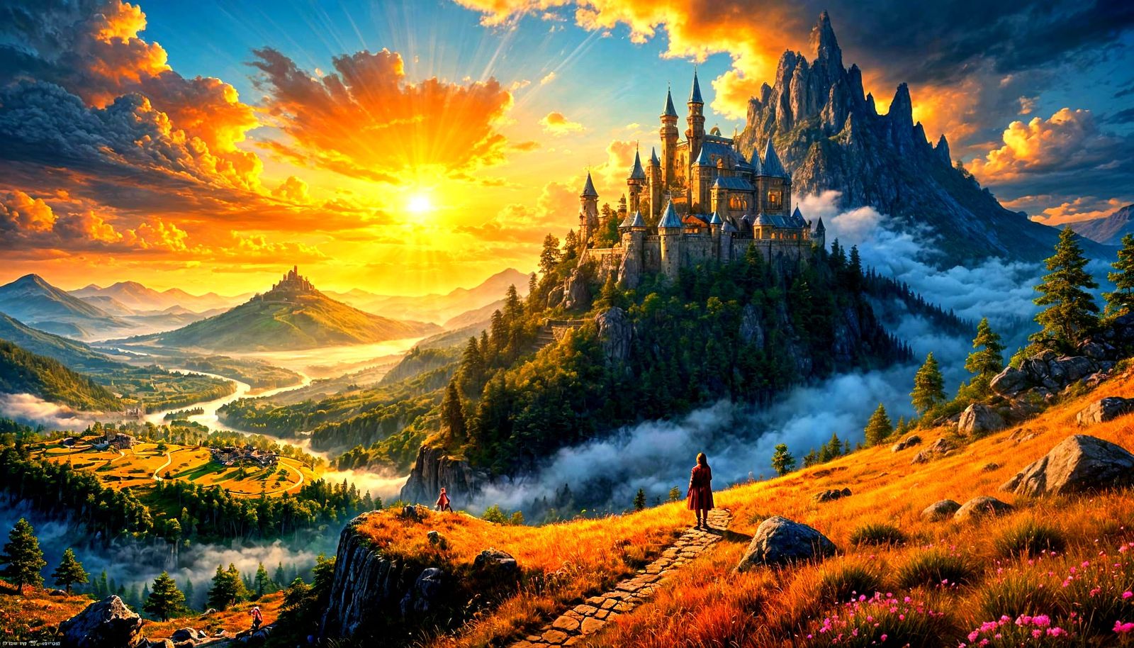 Fantasy World Video Game Cover in 3D Digital Art