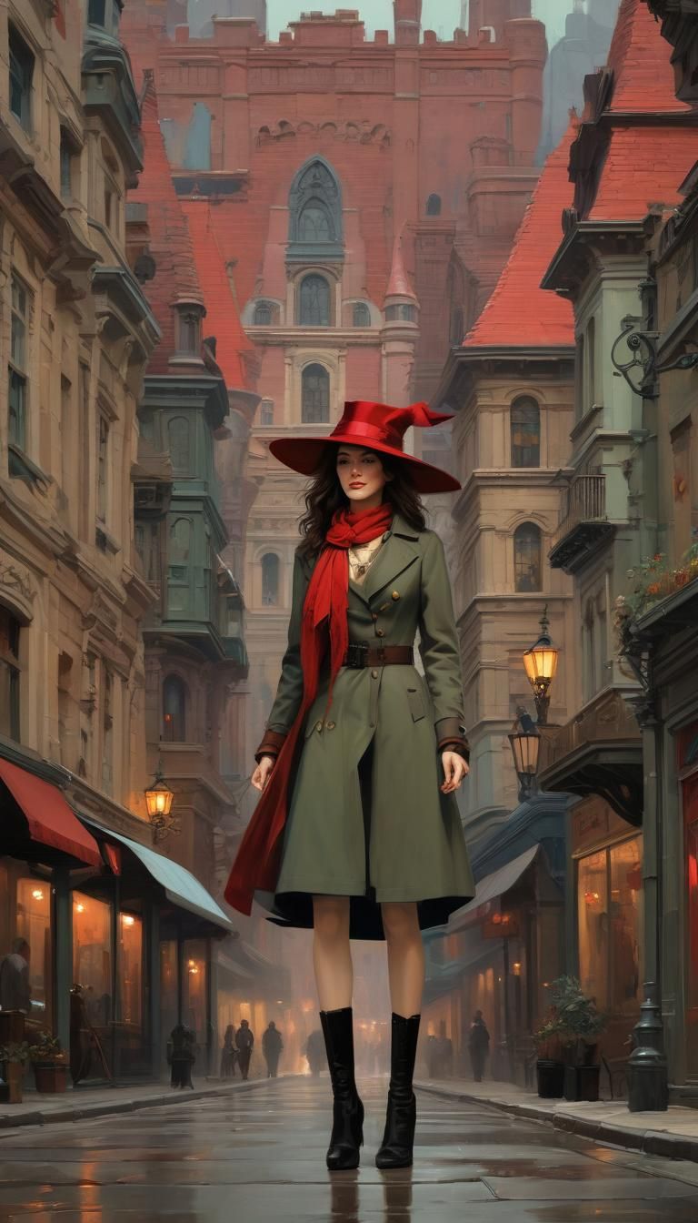 Tiffany Aching and Rincewind in Old City, Romanticism Style