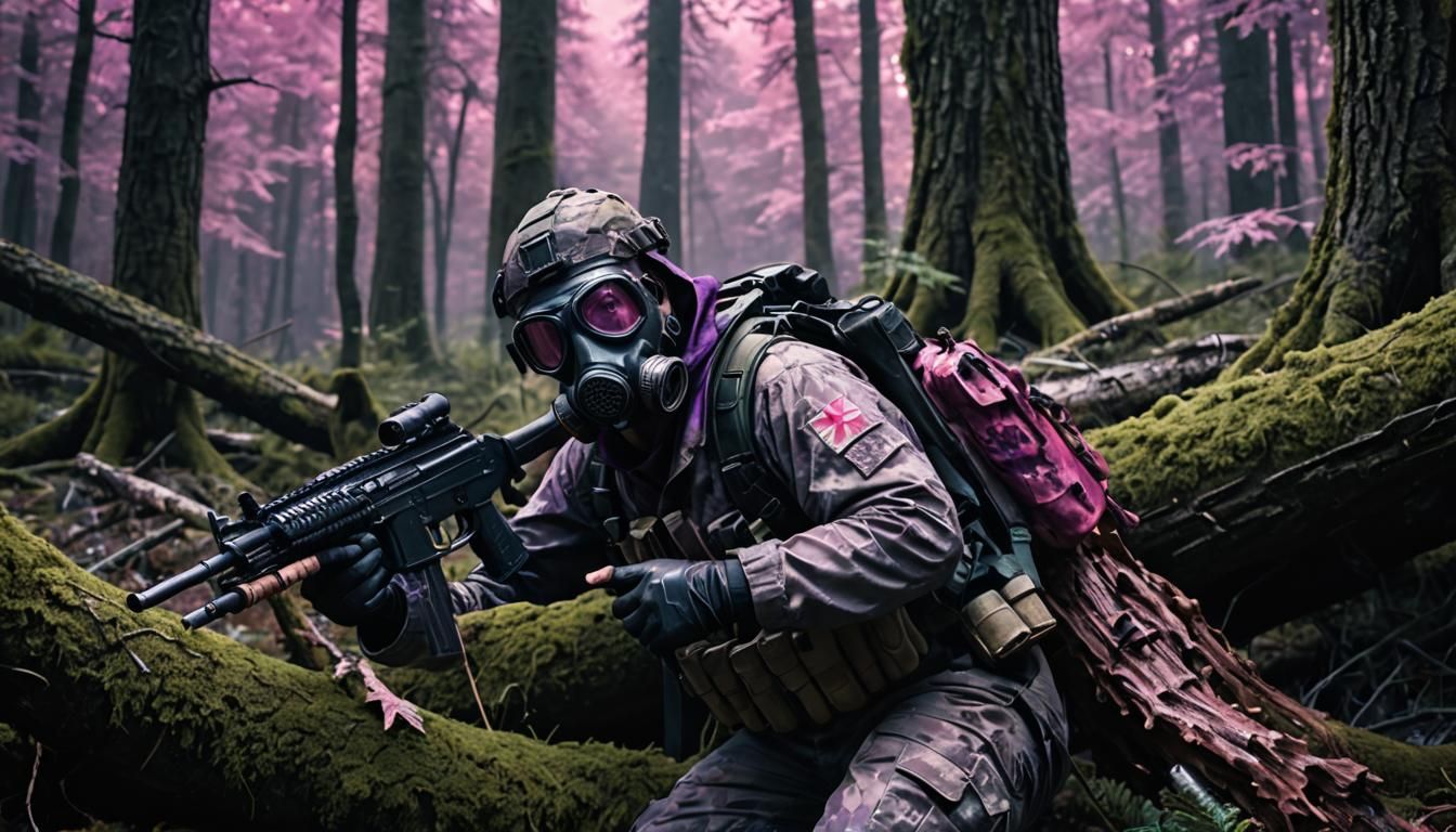 Survivalist in Infected Forest: Post-Apocalyptic Horror