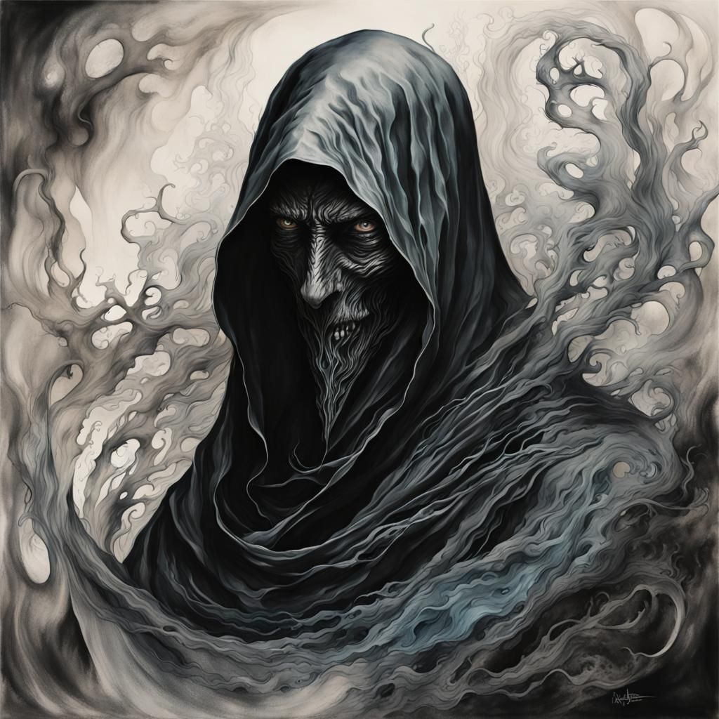 Dark wizard in cowl
