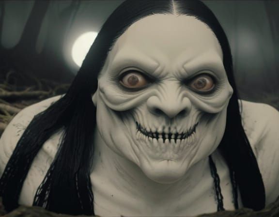 The Pale Lady in Eerie, Gothic Forest