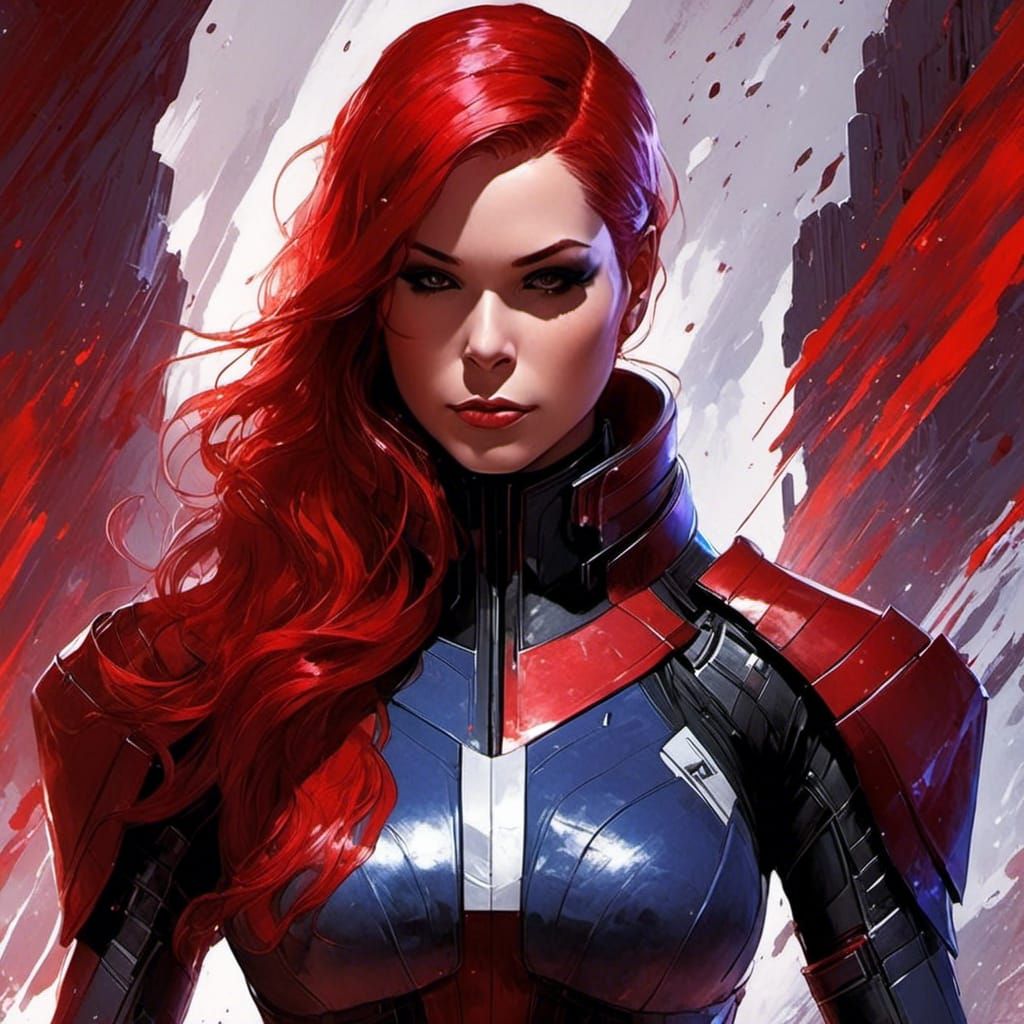 Female Biotic Warrior in Detailed Fantasy Art Style