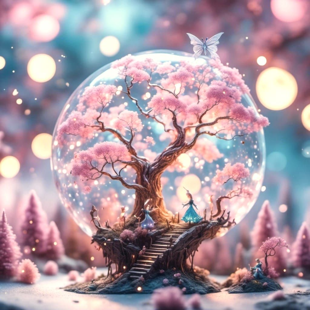 Sparkling Moonlight Fairies Among Upside-Down Trees