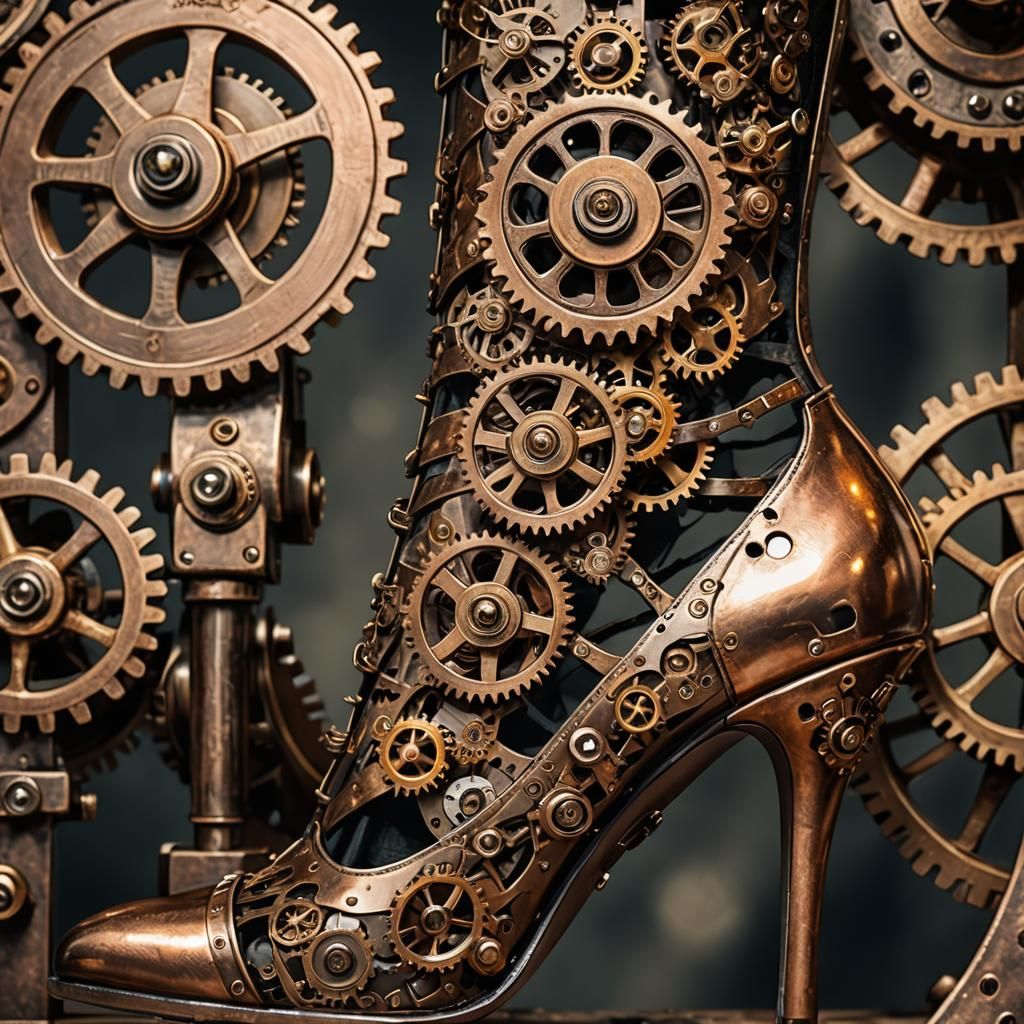 Steampunk Stiletto Heels with Interlocking Gears