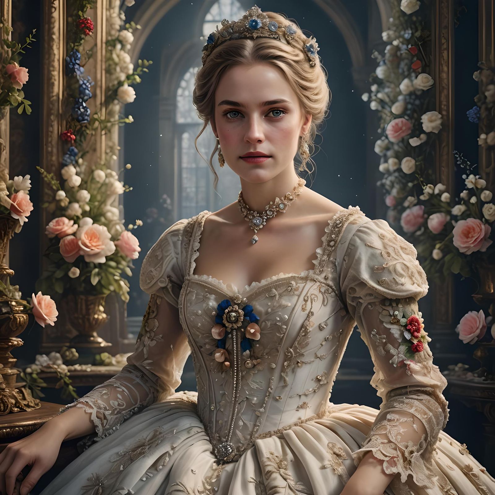 German Woman in 18th Century Royal Wedding Gown