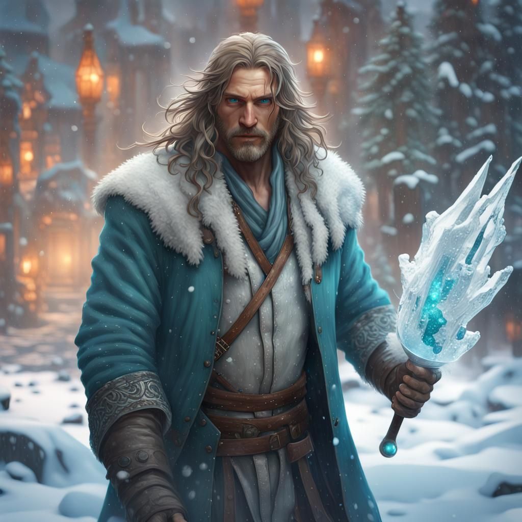 Ice Blade Wielder in Winter Flurry