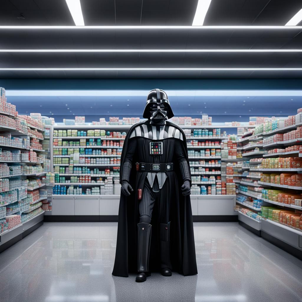Darth Vader, Walgreens Pharmacist: Detailed Matte Painting