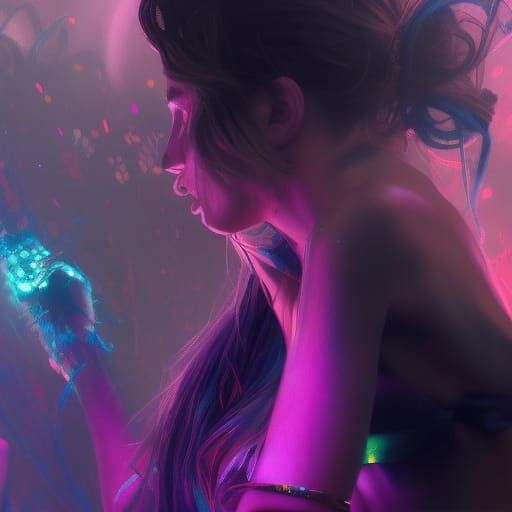 Cinematic Photo of Raving Girl in Dark Fantasy Style