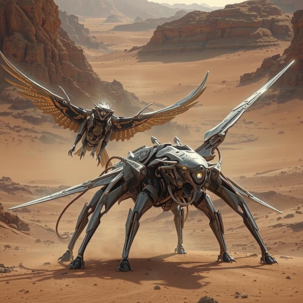 Mechanical Creatures Soaring in Divine Light