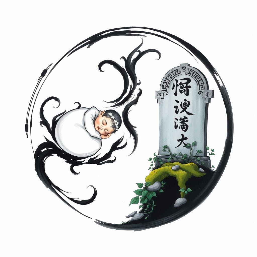 Yin Yang: Life and Death in Calligraphic Style