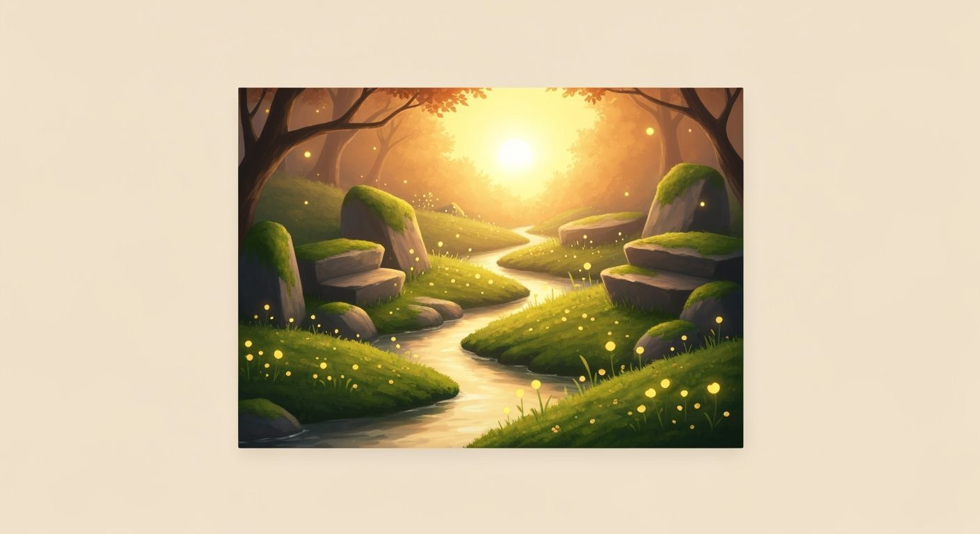 Serene Glade at Perpetual Sunset