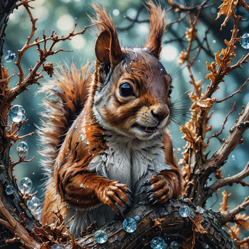 Macro Squirrel Photo with Godlike Sparkles