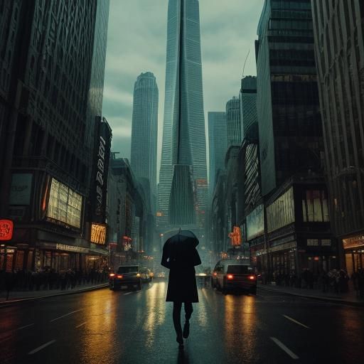 Cinematic Cityscape: Confident Professional in Golden Hour G...