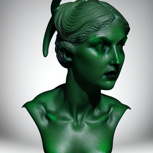 Photorealistic Marble Bust of a Succubus in 8k