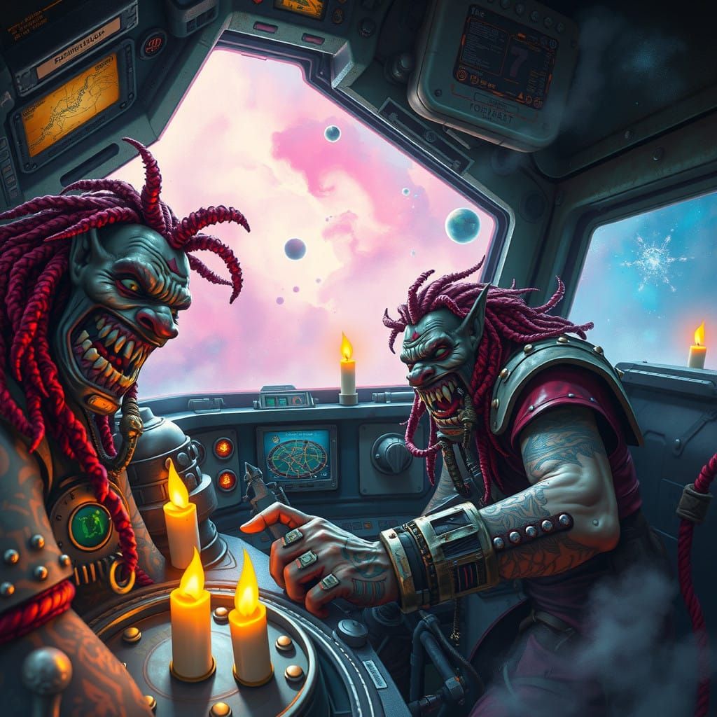 Gritty Ork Space Pilots in Action