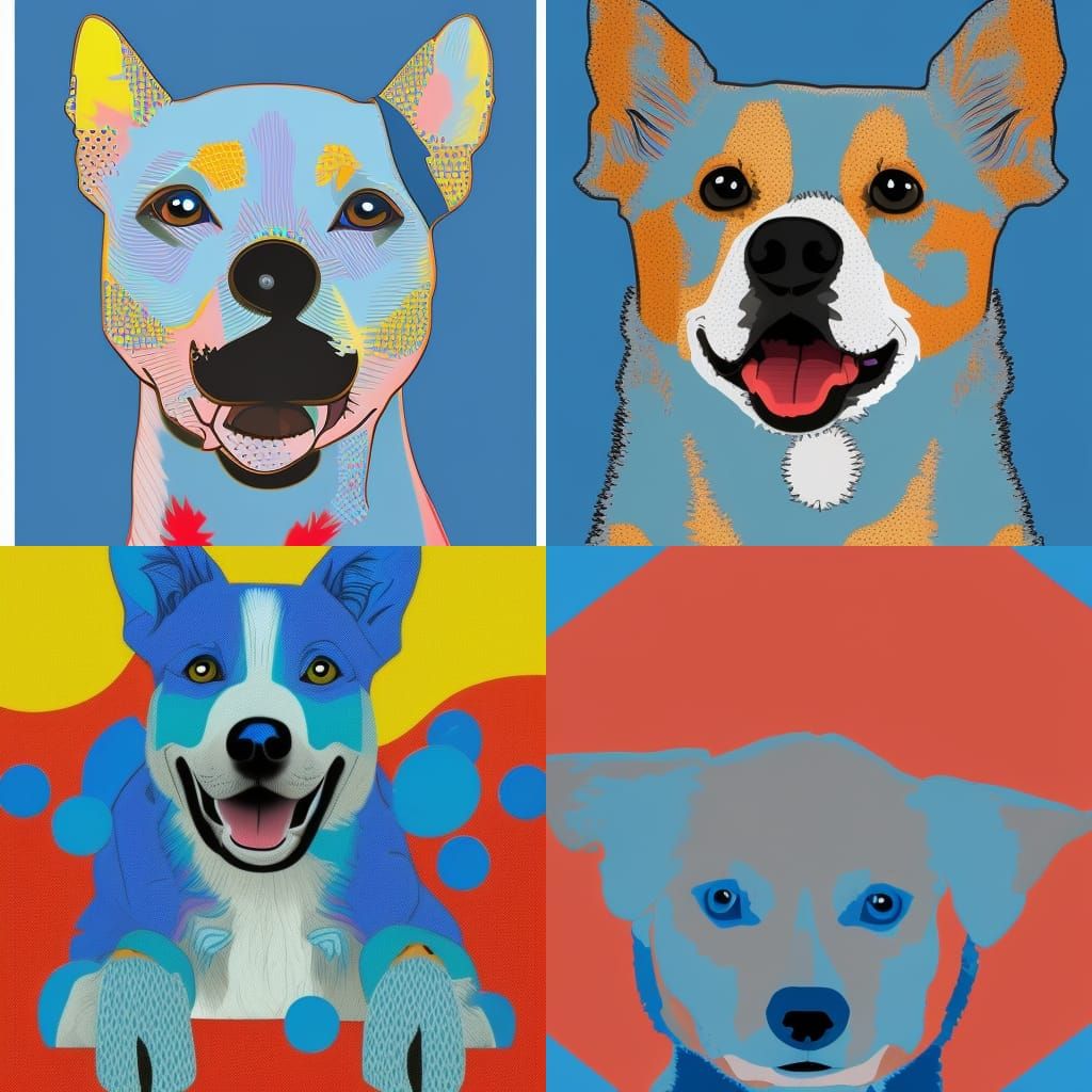 Bluey Heeler Pop Art Screen Print in 8K