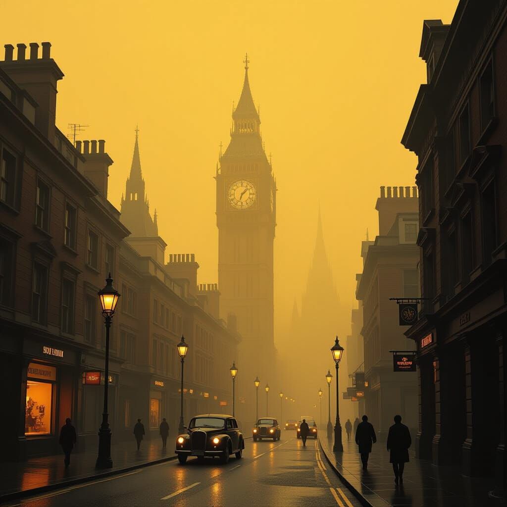 London Fog in a Futuristic Industrial Style