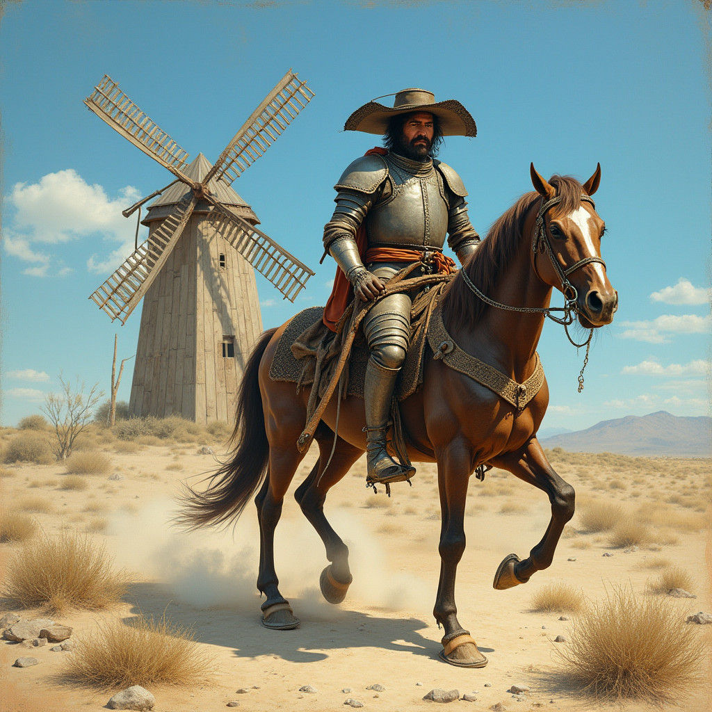 Don Quixote in Romanticism Style