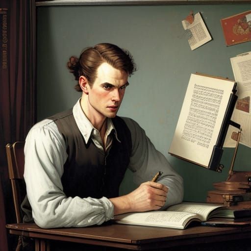 Warm Tutorpunk Scene in a Cozy Study