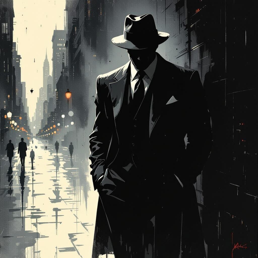 Noir Mafia Boss in Shadows: A Study in Power
