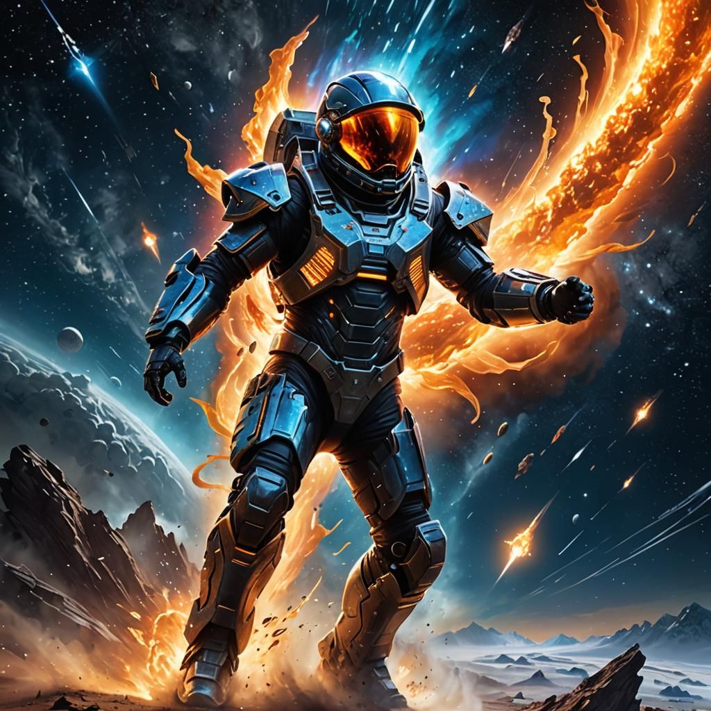 Cosmic Storm Chaser on Comet in Deep Space