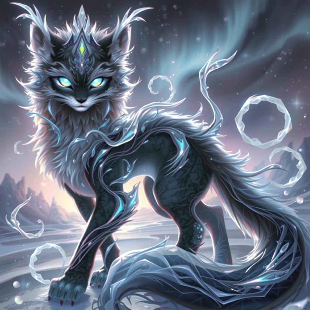 Frozen Crystals Shimmering in Air, Digital Art