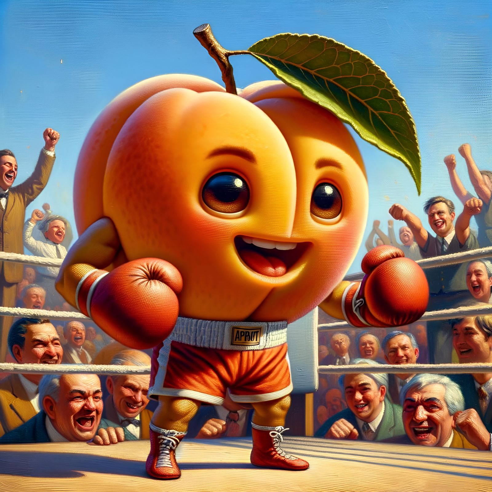 Irate Apricot Boxer in a 3D Oil Painting