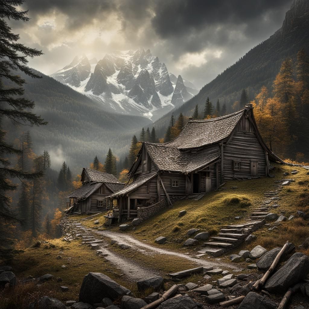 Hyperrealistic Mountain Culture of 1812 in HDR